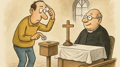 Witz: Bevor du in die Kollekte wirfst…