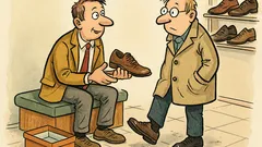 Witz: Verkäufer: Die neuen Schuhe drücken…