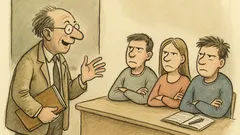 Witz: Ein Student misstraut seinem Dozenten