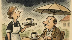 Witz: „Sieht nach Regen aus“, sagt Kellnerin