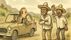 Witz: Ein Reisender verirrt sich in Mexiko