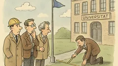 Witz: Ein Ingenieur, Mathematiker, Physiker am Fahnenmast