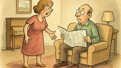 Witz: Die Ehefrau wirft ihrem Mann vor