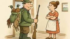 Witz: Ein Jäger kommt mit Beute heim