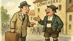 Witz: Ein Berliner fragt nach der Löwenbräuerei