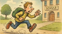 Witz: Fritz rennt betend zur Schule…