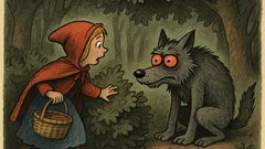 Witz: Rotkäppchen trifft den Wolf im Gebüsch