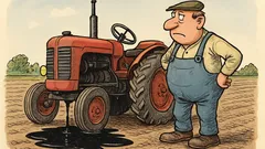 Witz: Verliert der Traktor auf dem Acker Öl?