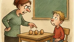Witz: Lehrerin legt drei Eier auf