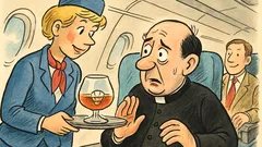 Witz: Ein Priester fliegt erstmals im Flugzeug