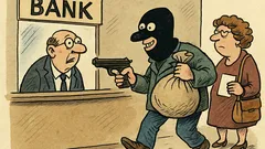 Witz: Ein Banküberfall löst alle Sorgen