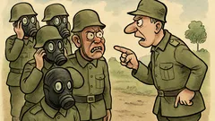 Witz: Beim Manöver heißt es „Masken ab!“