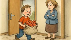 Witz: Jasio bringt Äpfel heim – woher?