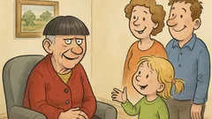 Witz: Oma mit Ponyfrisur kommt zu Besuch