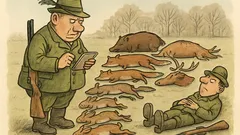 Witz: Nach der Jagd zählt der Oberjäger…