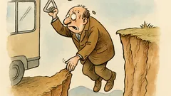 Witz: Er will festhalten, muss loslassen