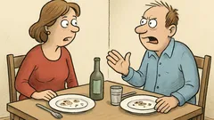 Witz: „Schatz, wie war mein Abendessen?“