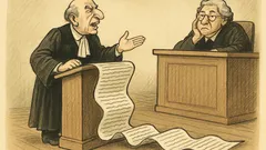 Witz: Ein Anwalt plädiert einfach endlos