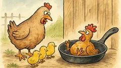 Witz: Ein Huhn warnt seine Küken …