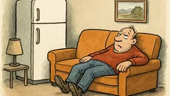 Witz: Ich stell die Couch vorm Kühlschrank