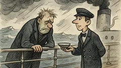 Witz: Ein Reisender steht an der Reling