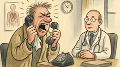 Witz: „DREI WOCHEN???“ brüllt der Patient