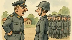Witz: Hauptmann brüllt: „Kompanie stillgestanden!“