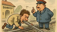 Witz: Ein Mann rennt zum Bahnhof