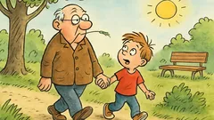 Witz: Ein heller Sommertag, Opa beißt Gras…