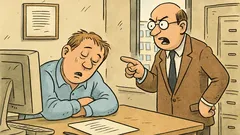 Witz: Ein Mann schläft im Büro ein…