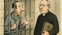 Witz: Der Pfarrer besucht ein Gefängnis…