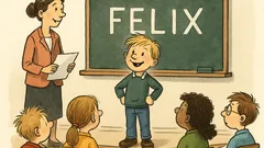 Witz: Ein kleiner Junge in neuer Klasse