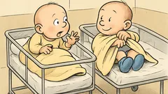 Witz: Zwei Babys auf der Säuglingsstation diskutieren…