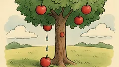 Witz: Der letzte Tropfen fällt vom Stamm