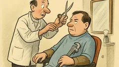 Witz: Ein Friseur schneidet einem Klempner die Haare