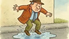 Witz: Ich bin in eine Pfütze gesprungen…