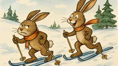 Witz: Häschen probiert neue Langlaufskier aus…