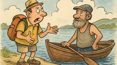 Witz: Ein Tourist fragt einen Schiffer