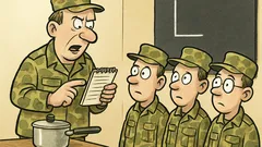 Witz: Ein Korporal bildet Rekruten aus