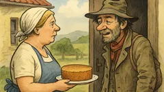 Witz: Landstreicher zur Farmersfrau: Danke für den Kuchen