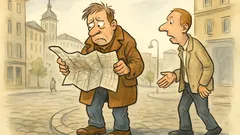 Witz: Ein Mann starrt auf Stadtplan