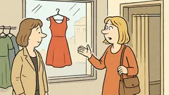 Witz: Frau im Laden: „Auslage anprobieren?“