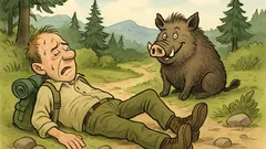 Witz: Ein Wanderer im Oberland trifft Keiler