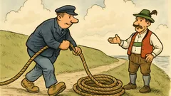 Witz: Ein Ostfriese zieht ein Tau hinterher…