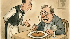 Witz: Ober zum Gast: „Warum weinen Sie?“