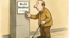 Witz: „Nicht berühren!“ in Brailleschrift…