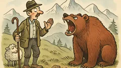 Witz: Hirte, was tun beim hungrigen Bären?