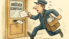 Witz: Auf-den-letzten-Drücker-Schriftsatz-Direktzusteller klingelt