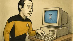 Witz: Sagt Data: „Bitte warten, starte Windows ’95.“