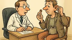 Witz: Ein Mann stopft Tabak ins Ohr